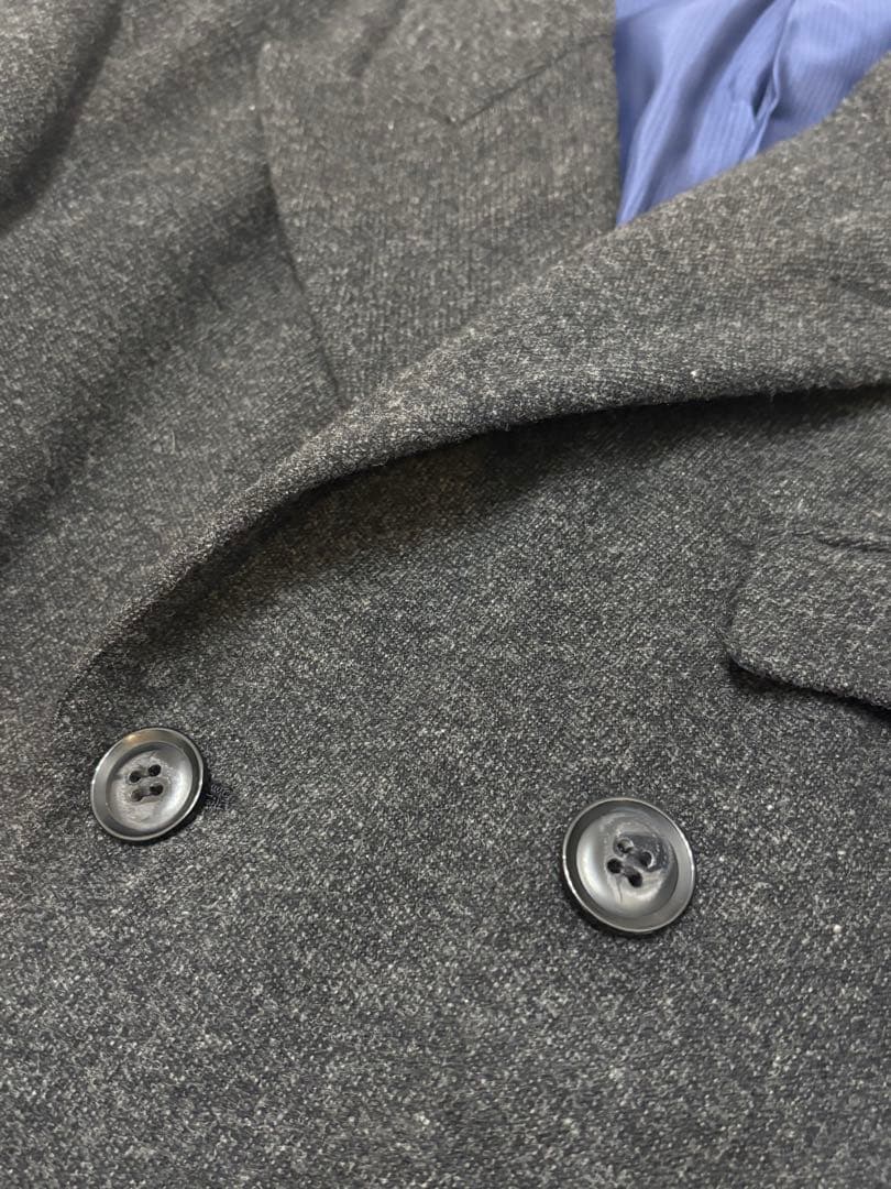 【未使用品】MARK POWELL 日本製 ダブル ロングコート チャコール