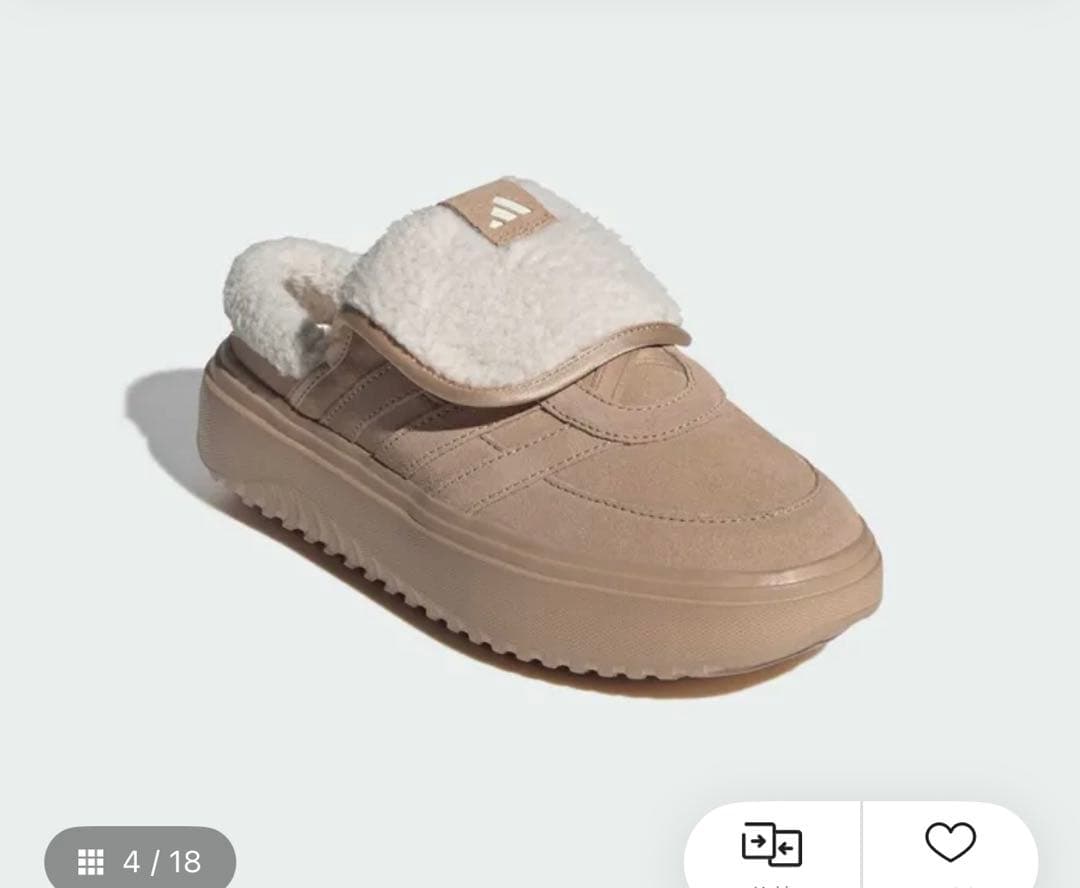 韓国限定》日本未発売adidasグランドコートミュールボア サンダル24cm