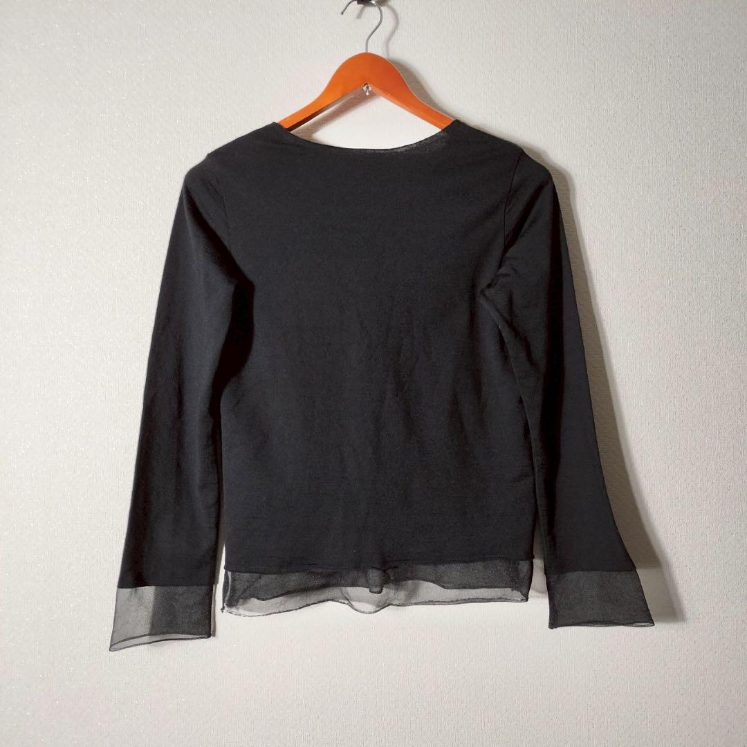 コムデギャルソン 天竺 カットソー レイヤード ジョーゼット シースルー