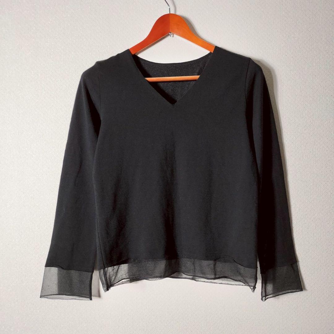 コムデギャルソン 天竺 カットソー レイヤード ジョーゼット シースルー