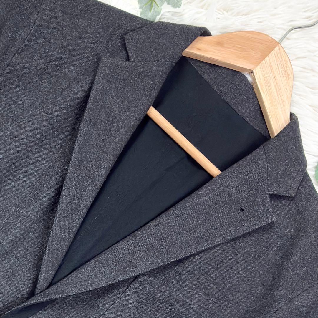 美品　ソフネット　リバーシブル　アンコンジャケット　L　グレー　ブラック