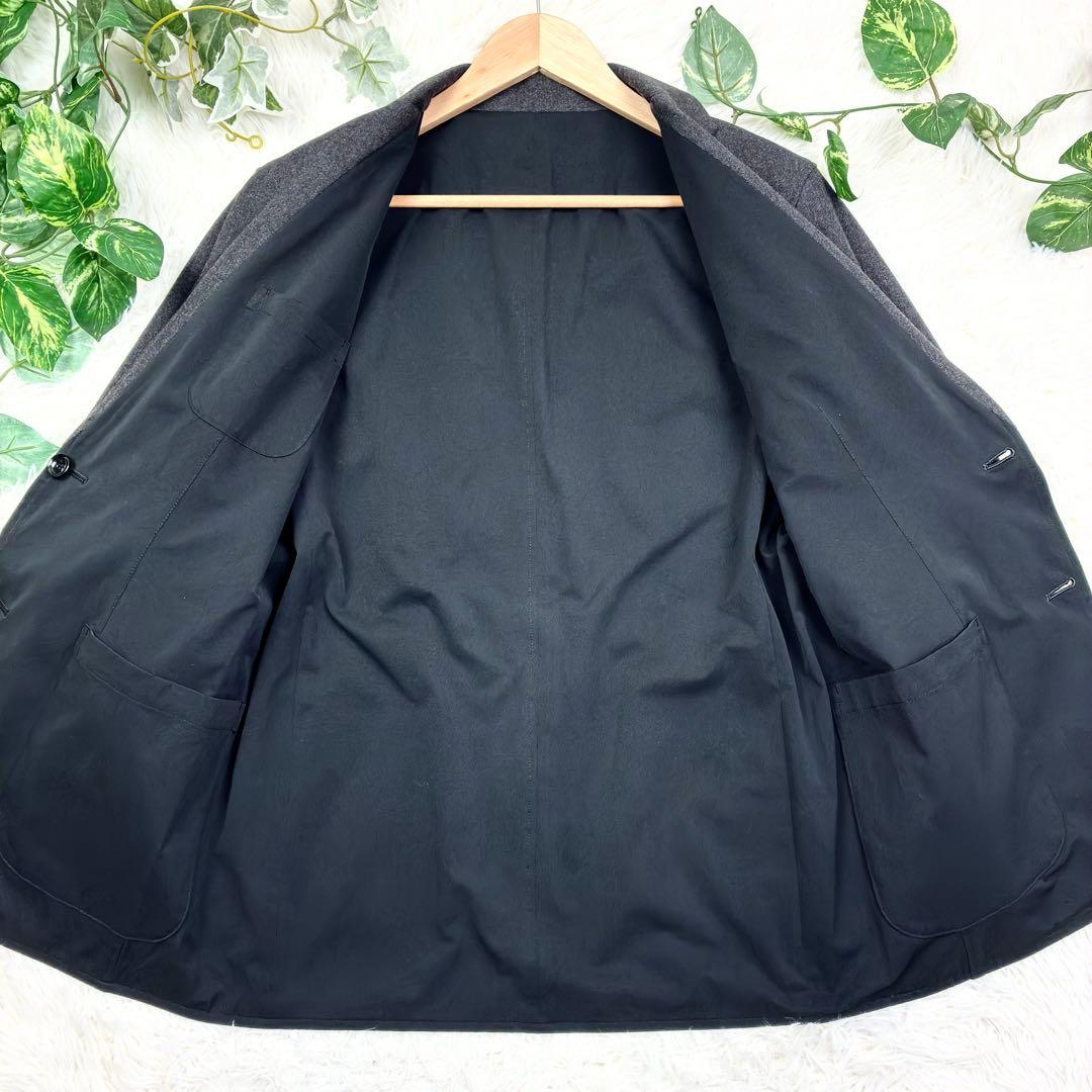美品　ソフネット　リバーシブル　アンコンジャケット　L　グレー　ブラック