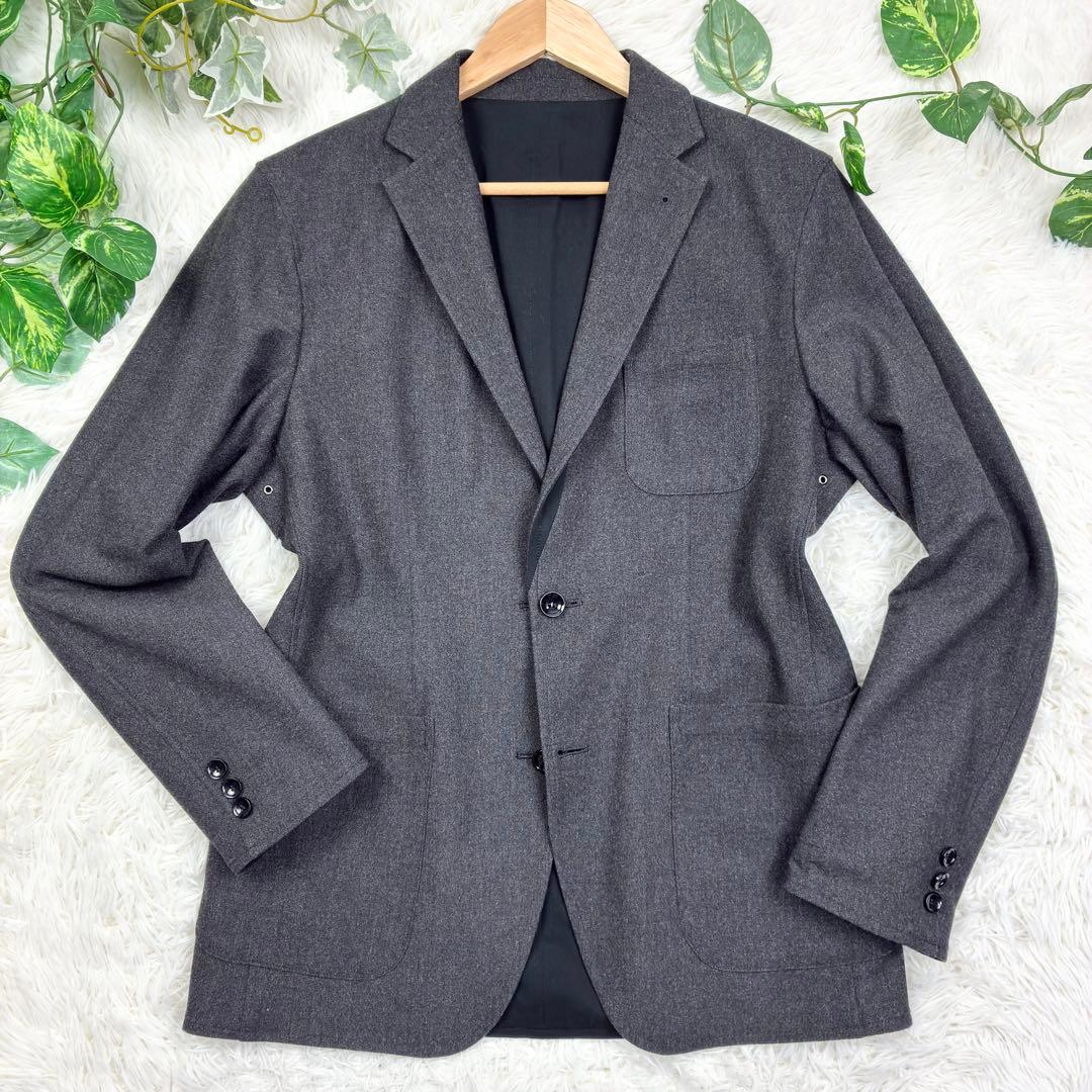 美品　ソフネット　リバーシブル　アンコンジャケット　L　グレー　ブラック