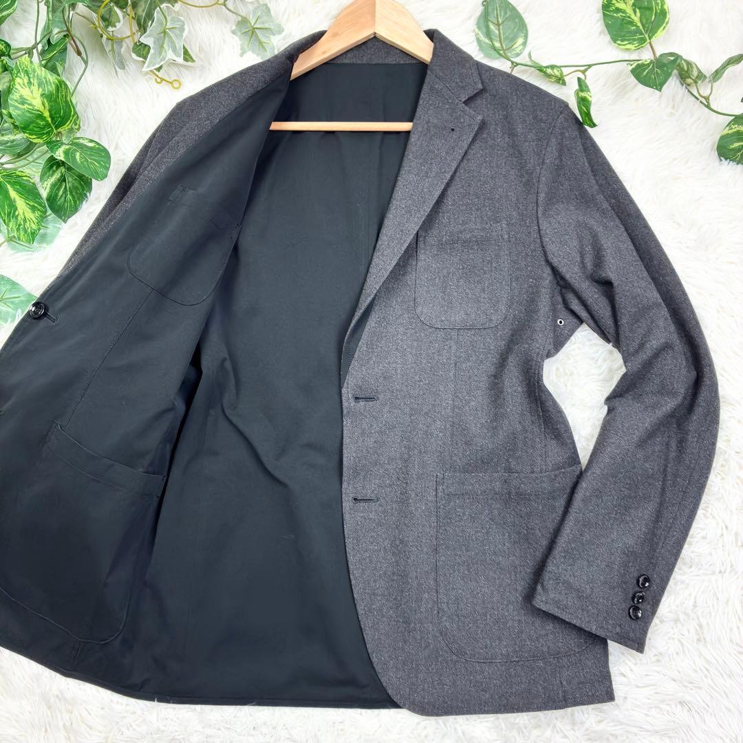 美品　ソフネット　リバーシブル　アンコンジャケット　L　グレー　ブラック