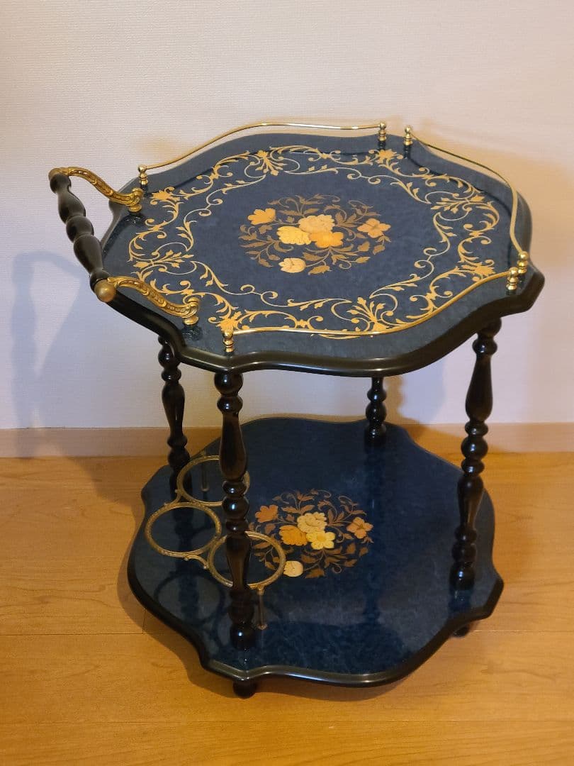 イタリア製 Demain キッチンワゴン コーヒーワゴン 象嵌