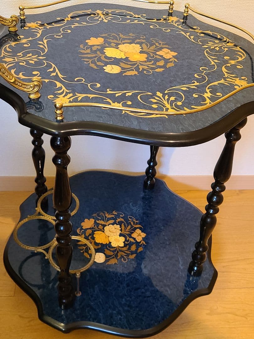 イタリア製 Demain キッチンワゴン コーヒーワゴン 象嵌