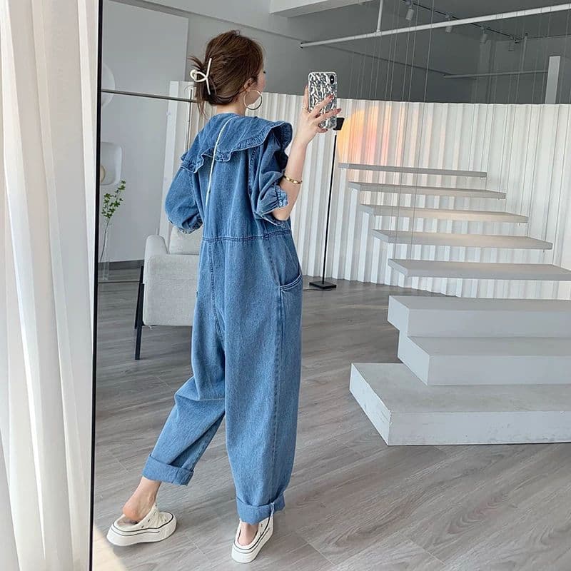 即完売必至✭ゆったりデニムジャンプスーツ★オールシーズン対応！