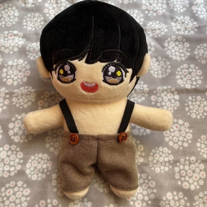 20センチKpopドールパンツ❗️つり付き茶デニム