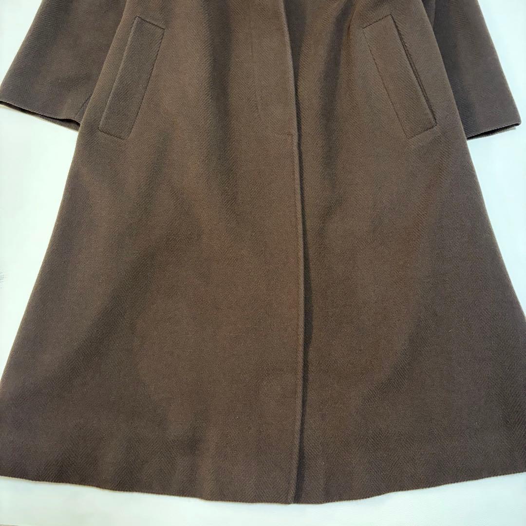 Burberry バーバリー　アンゴラ ロングコート　ヘリンボーン　M