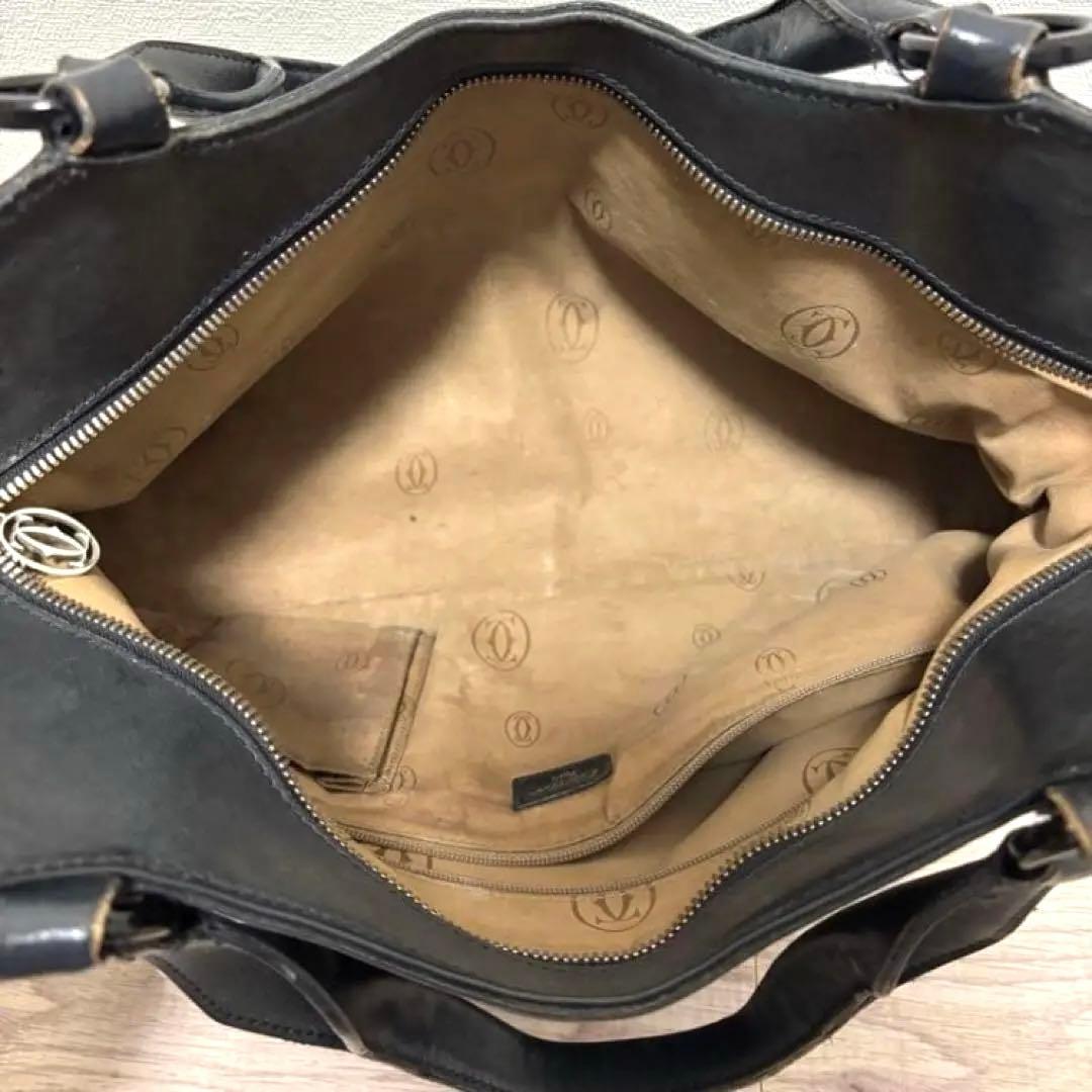 Cartier/カルティエ■マルチェロ レザー トートバッグ ハンドバッグ■黒