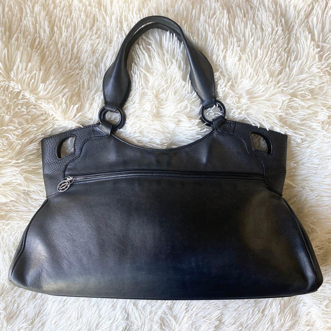 Cartier/カルティエ■マルチェロ レザー トートバッグ ハンドバッグ■黒