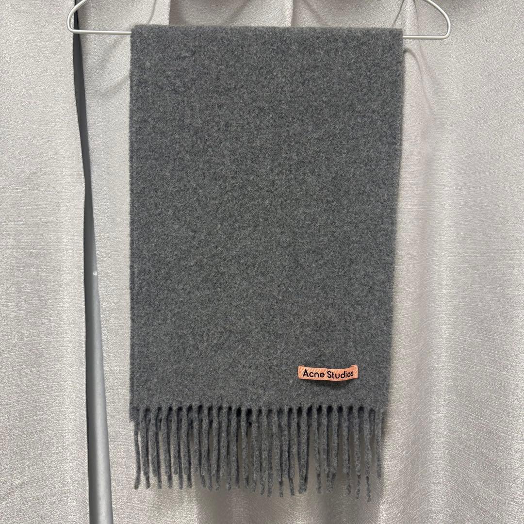 アクネ Acne Studios マフラー グレー フリンジウール