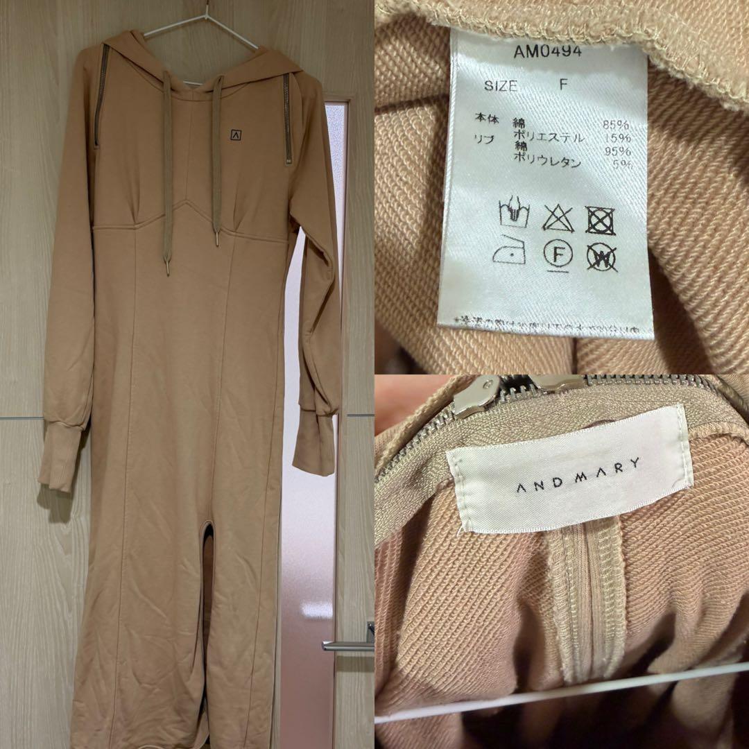 【美品】AND MARY Camilla slit dress ベージュ