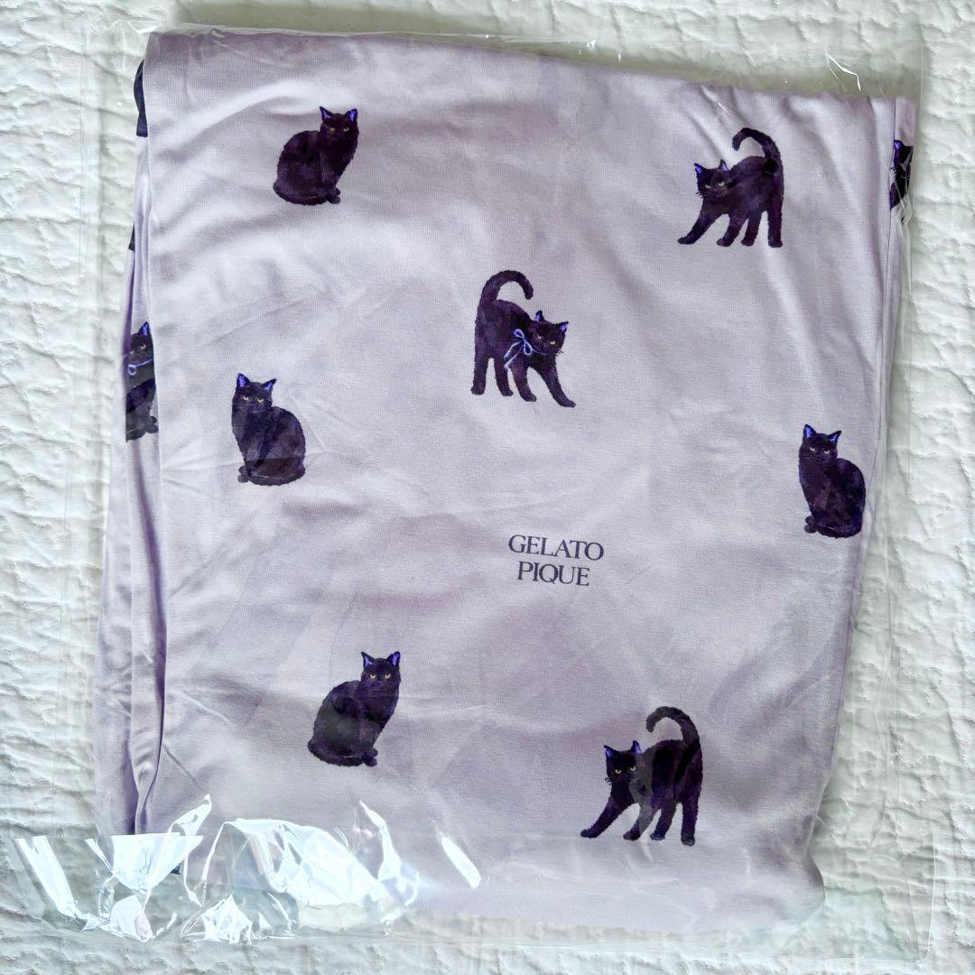 GELATO PIQUE 黒猫さん ロングパンツ ラベンダー