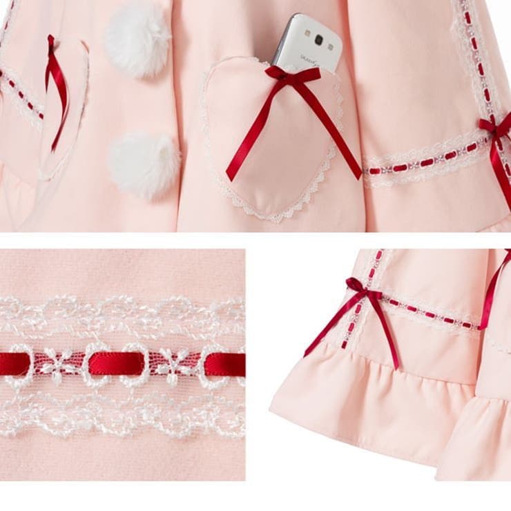 コート プレゼント Aライン ピンク