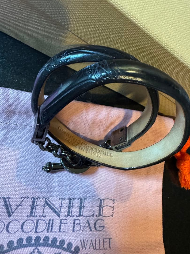 チビナイル　馬蹄チャーム&バングル　黒　クロコダイル　ペンダントのおまけ付き