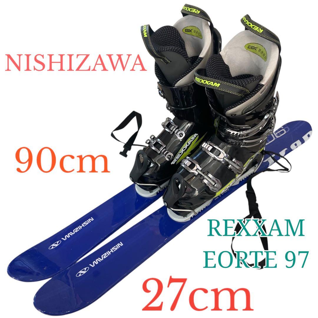 メンズ　REXXAM 　27cmショートスキー　ファンスキーセット　90cm