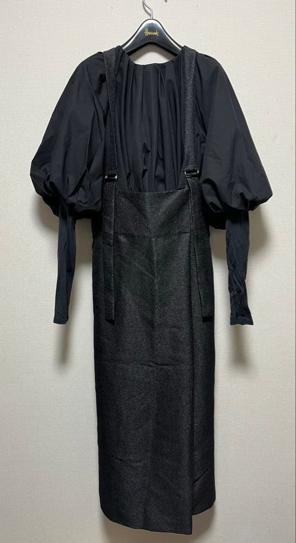 新品同様SHIPS別注assietteメタリックサスペンダー スカート