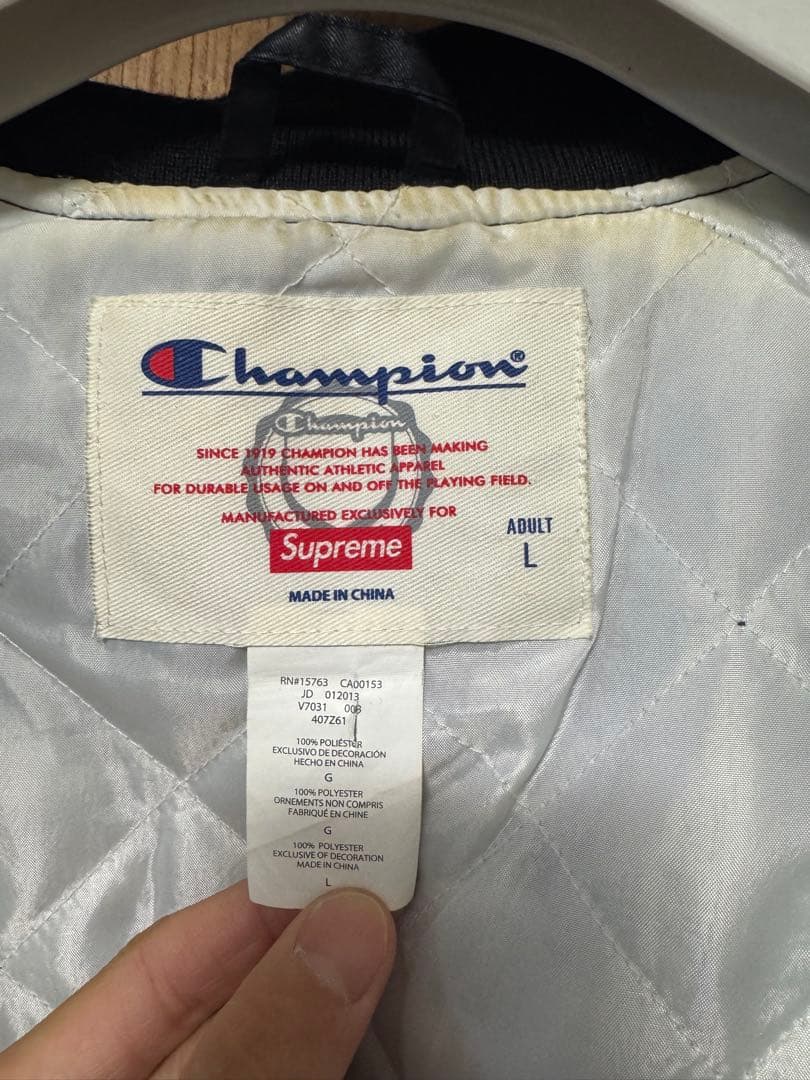 Supreme × Champion ブラック スタジャン　Lサイズ