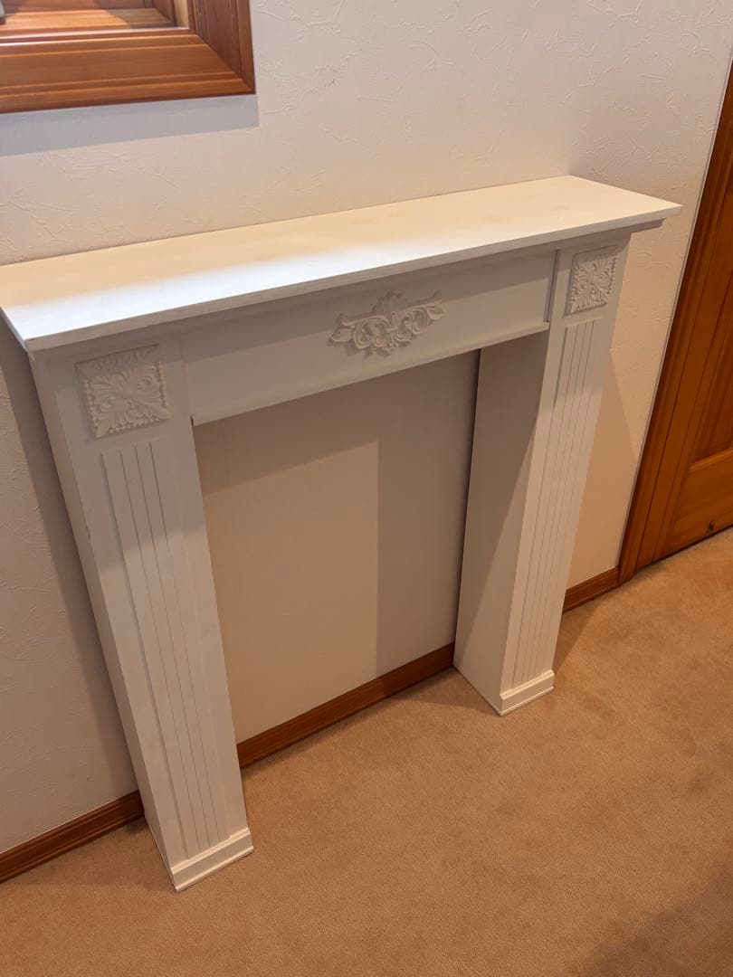 マントルピース ハンドメイド ホワイト インテリア　飾り棚 暖炉 リビング 家具