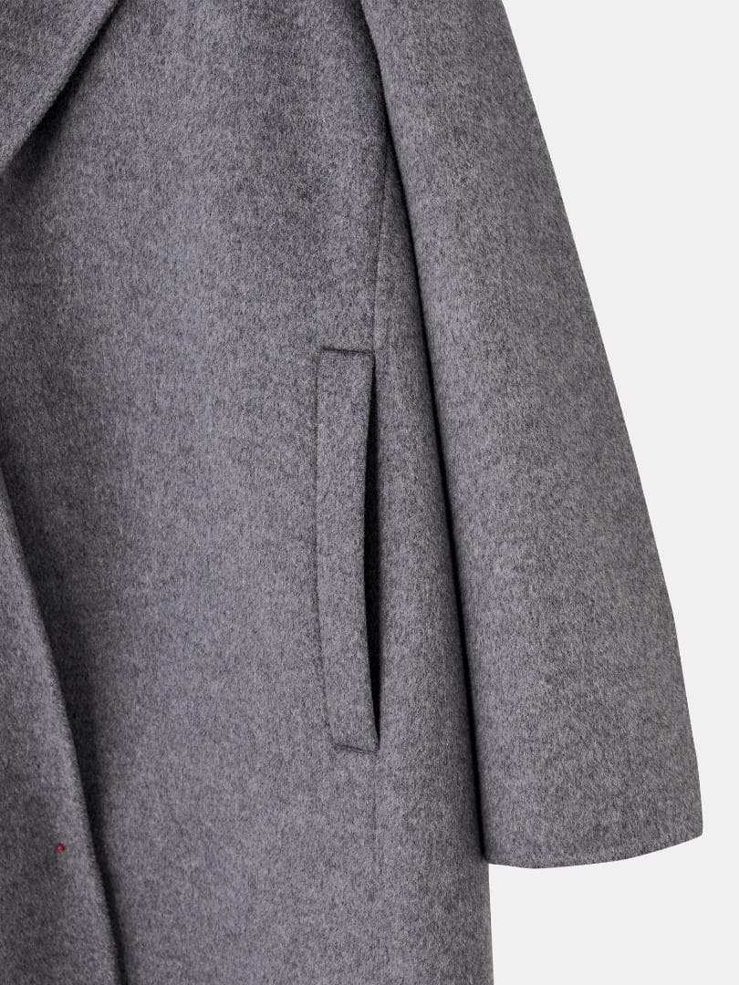 [PLST] ウールブレンドリバーフーディーロングコート DARK GRAY M