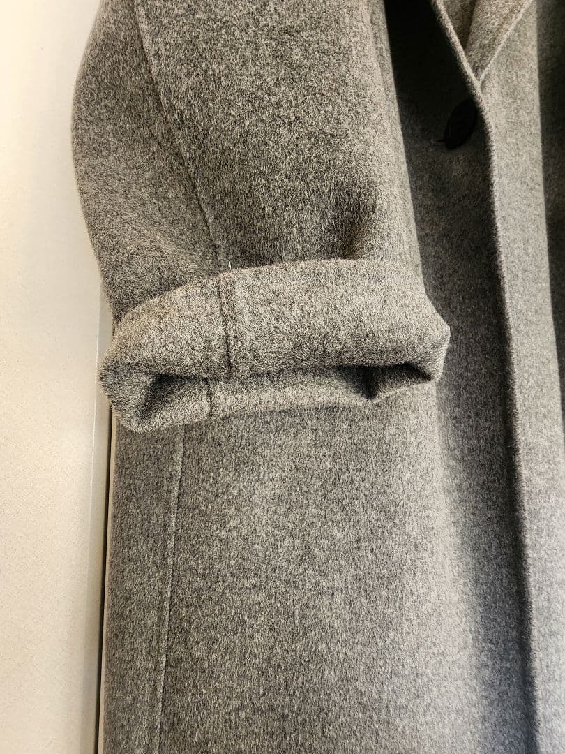 [PLST] ウールブレンドリバーフーディーロングコート DARK GRAY M