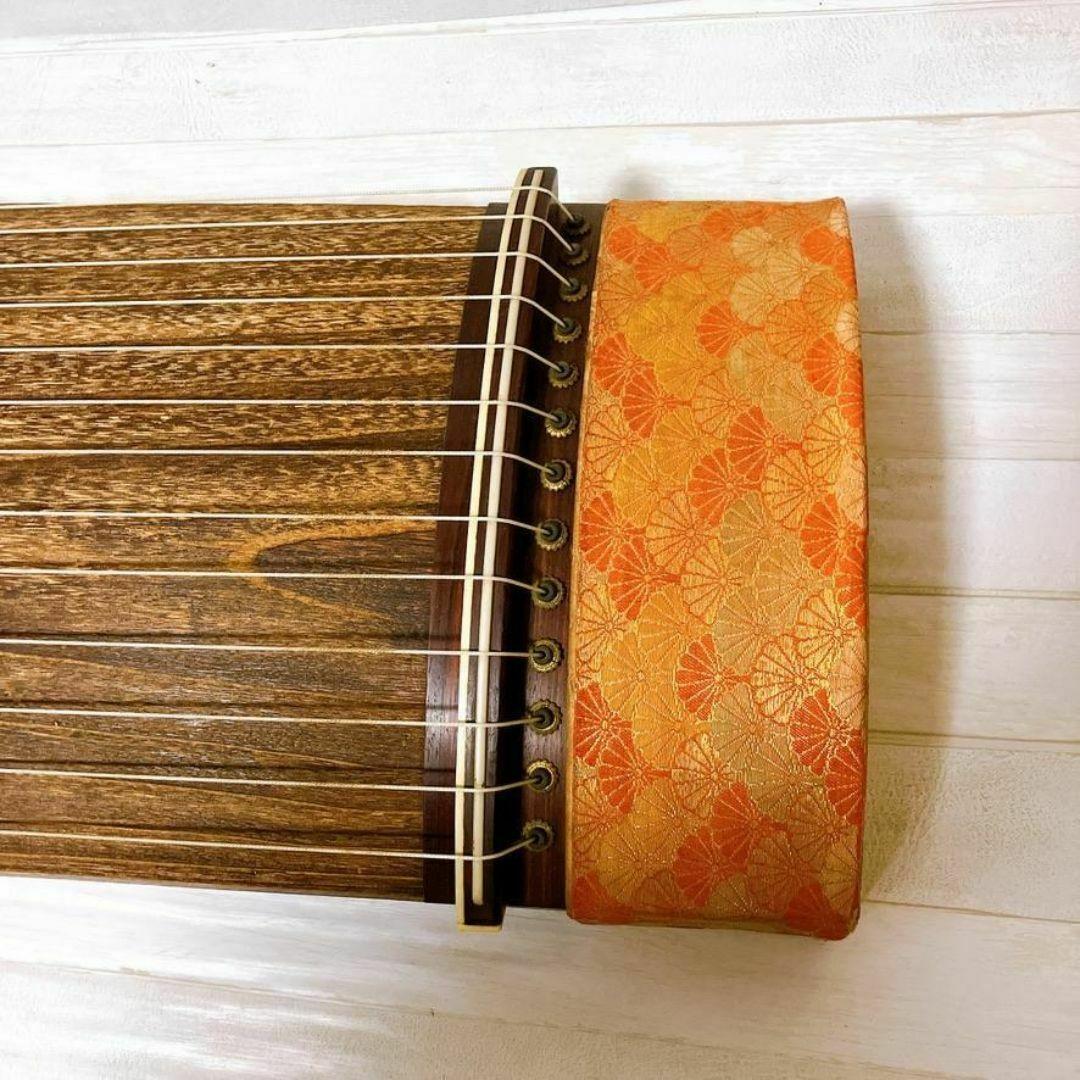 亊 琴 13弦 角巻 すだれ彫り 並甲 板目 和楽器 お琴 ソフトケース付 美品