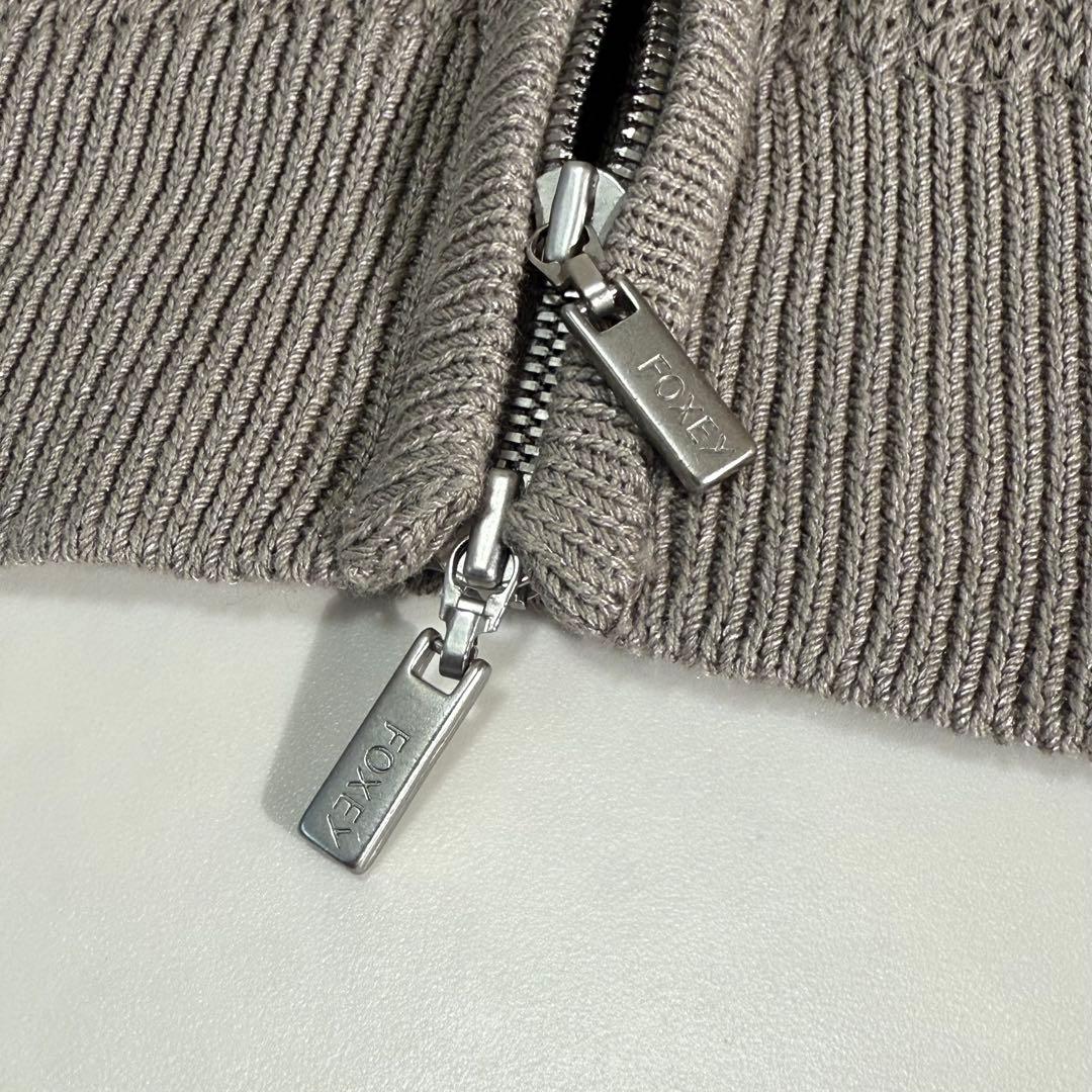 美品　FOXEY HoodieFan シルク混　ダブルジップ　パーカー