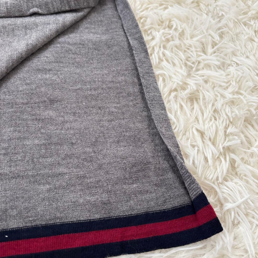 GUCCI グッチ シェリーライン ウール マフラー グレー　イタリア製