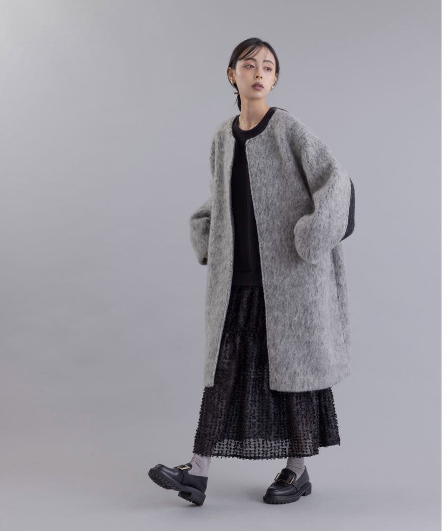 1月末まで⭐︎eimee law エイミーロウ　マーブルシャギーロングコート38