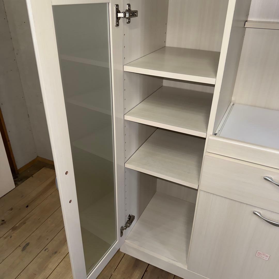 【1033】【美品】ホワイト木製食器棚
