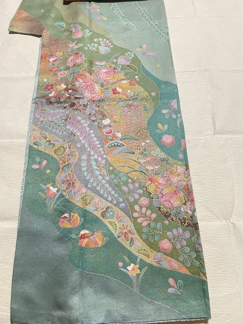 訪問着フルセット　辻ヶ花　絞り　金彩　正絹　ガード加工済み