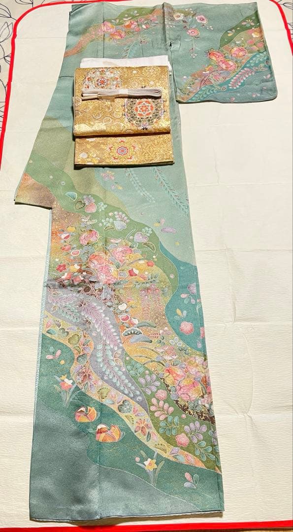 訪問着フルセット　辻ヶ花　絞り　金彩　正絹　ガード加工済み