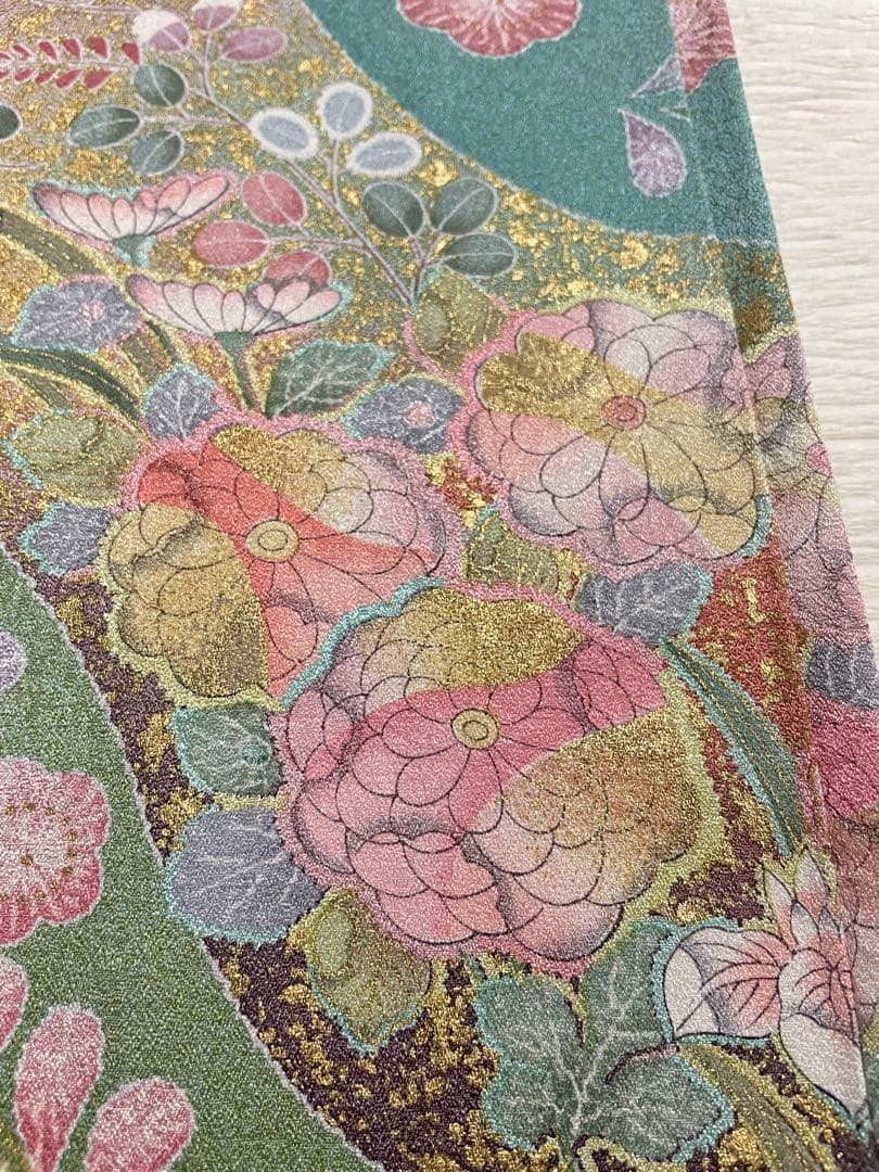 訪問着フルセット　辻ヶ花　絞り　金彩　正絹　ガード加工済み