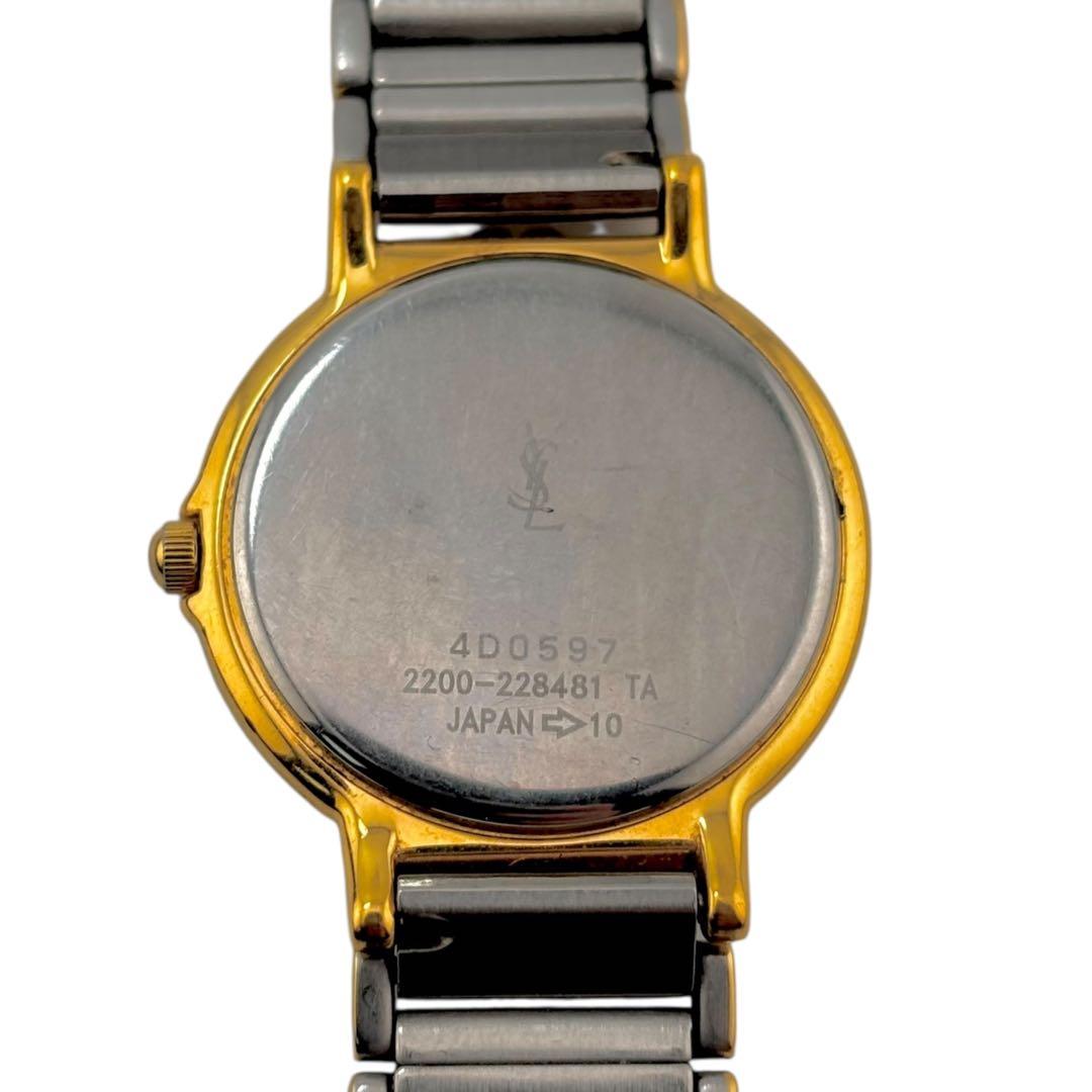 【稼働】 サンローラン 腕時計 2200-228481 レディース 黒文字盤