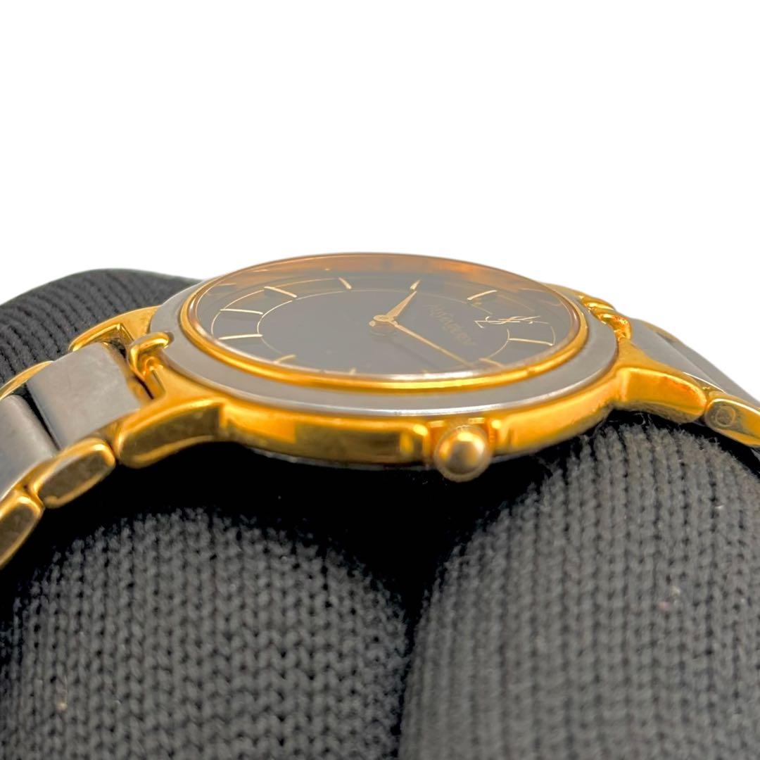 【稼働】 サンローラン 腕時計 2200-228481 レディース 黒文字盤