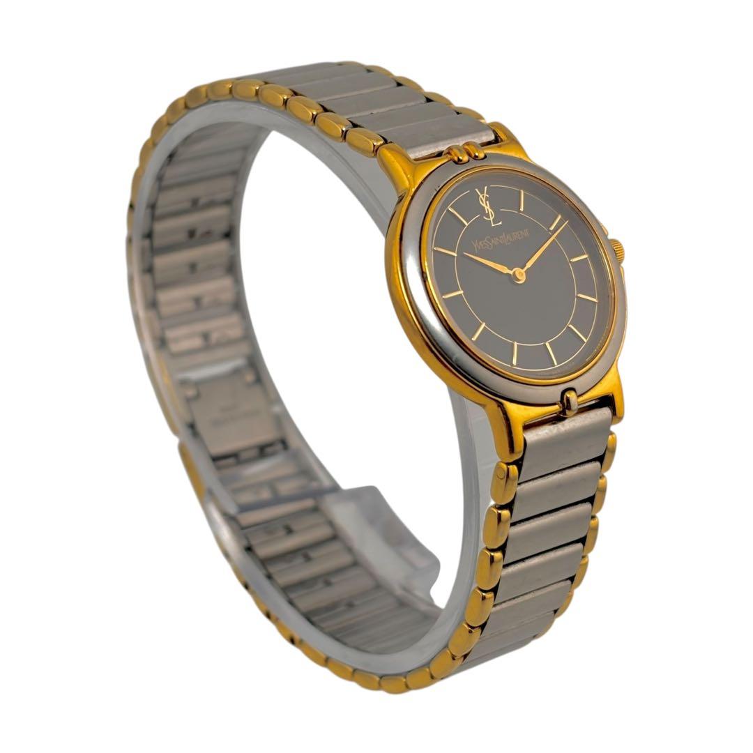 【稼働】 サンローラン 腕時計 2200-228481 レディース 黒文字盤