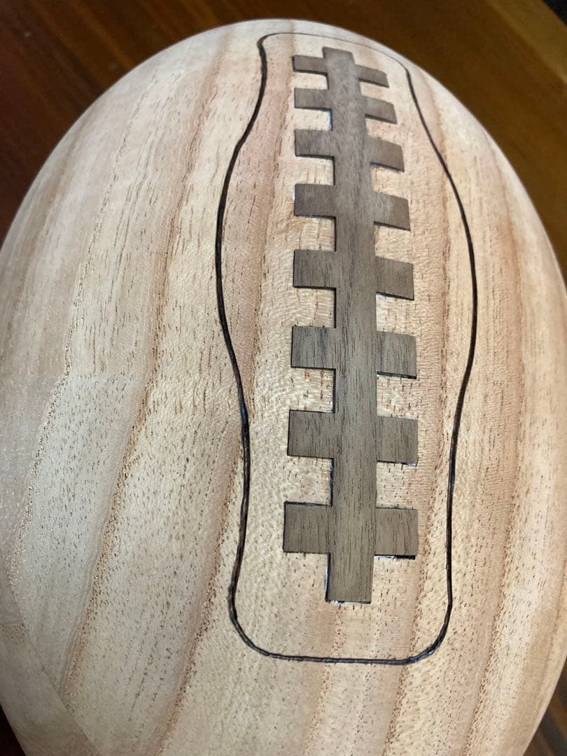 木製ボール　ラグビー　インテリア