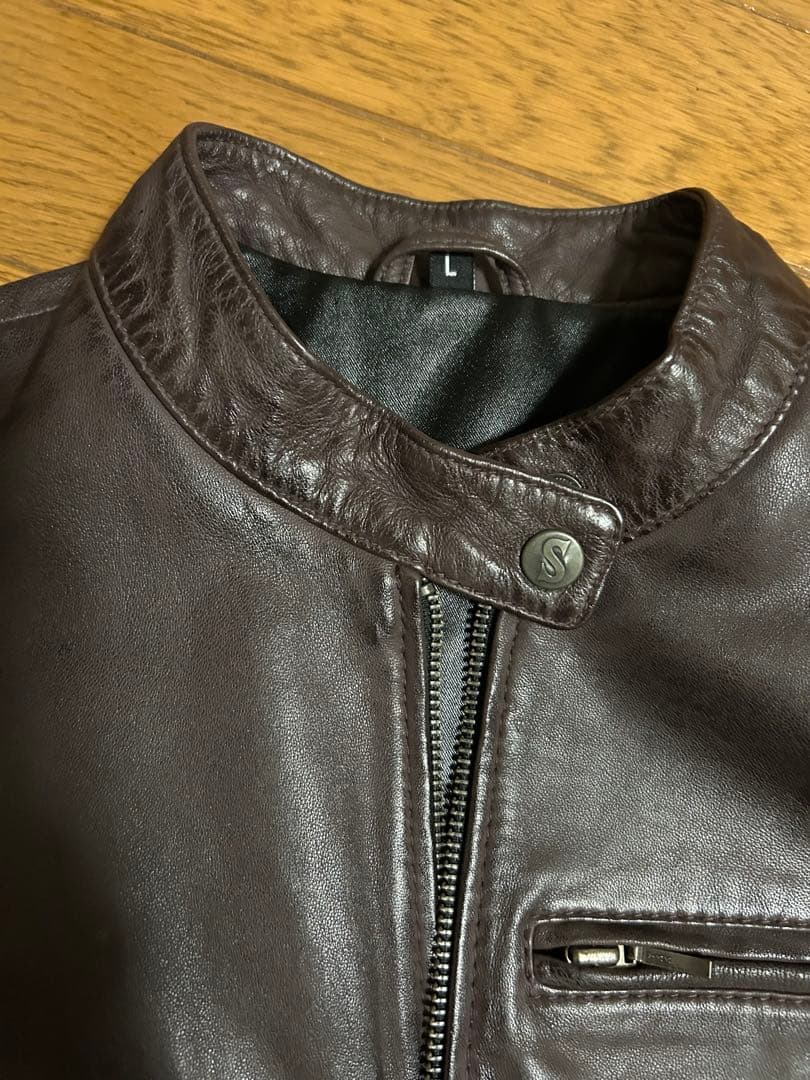SUGAR RIDEZ ダークブラウン レザージャケット Lサイズ