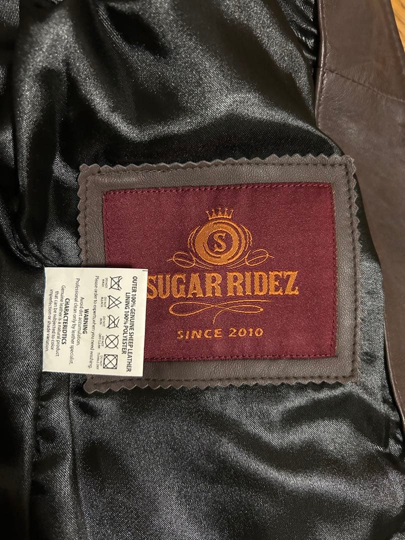 SUGAR RIDEZ ダークブラウン レザージャケット Lサイズ