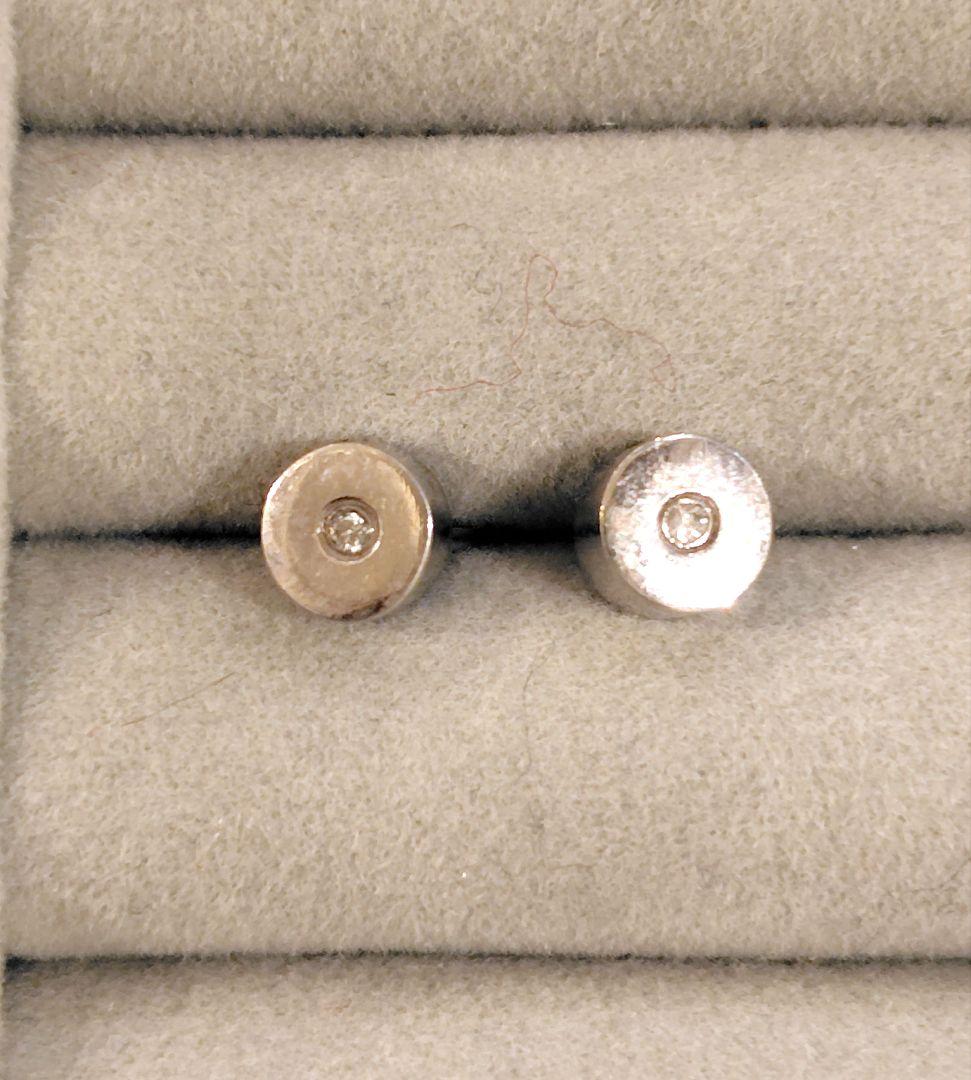 K14WG ダイヤモンドピアス