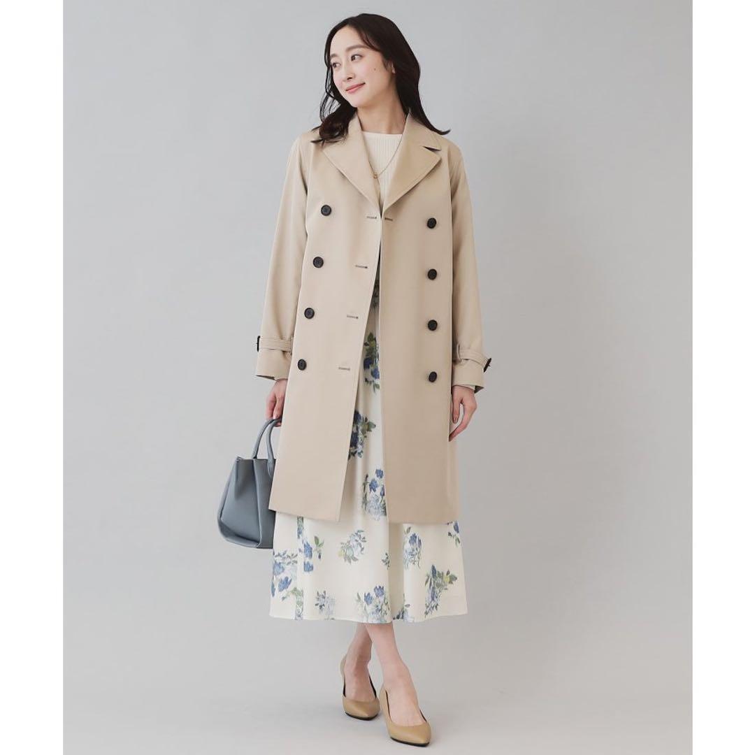 はな　通勤トレンチコート大きいサイズ48/5L定価4.2万円 訳あり