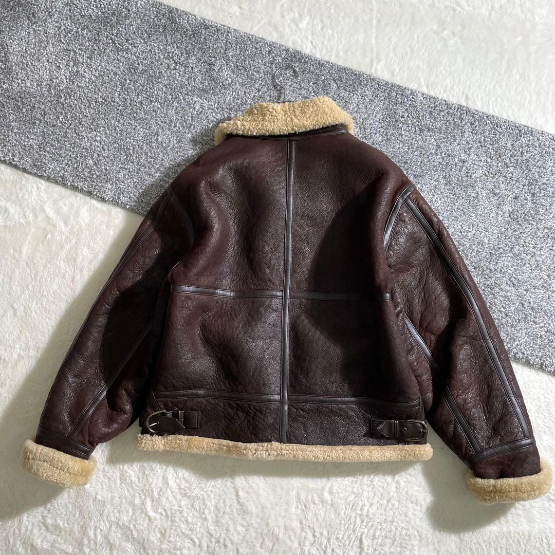 本革　ボマージャケット　TYPE B-3　ムートン　ダークブラウン　M～L相当
