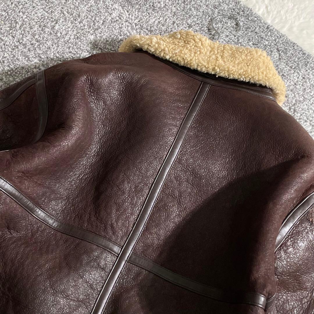 本革　ボマージャケット　TYPE B-3　ムートン　ダークブラウン　M～L相当