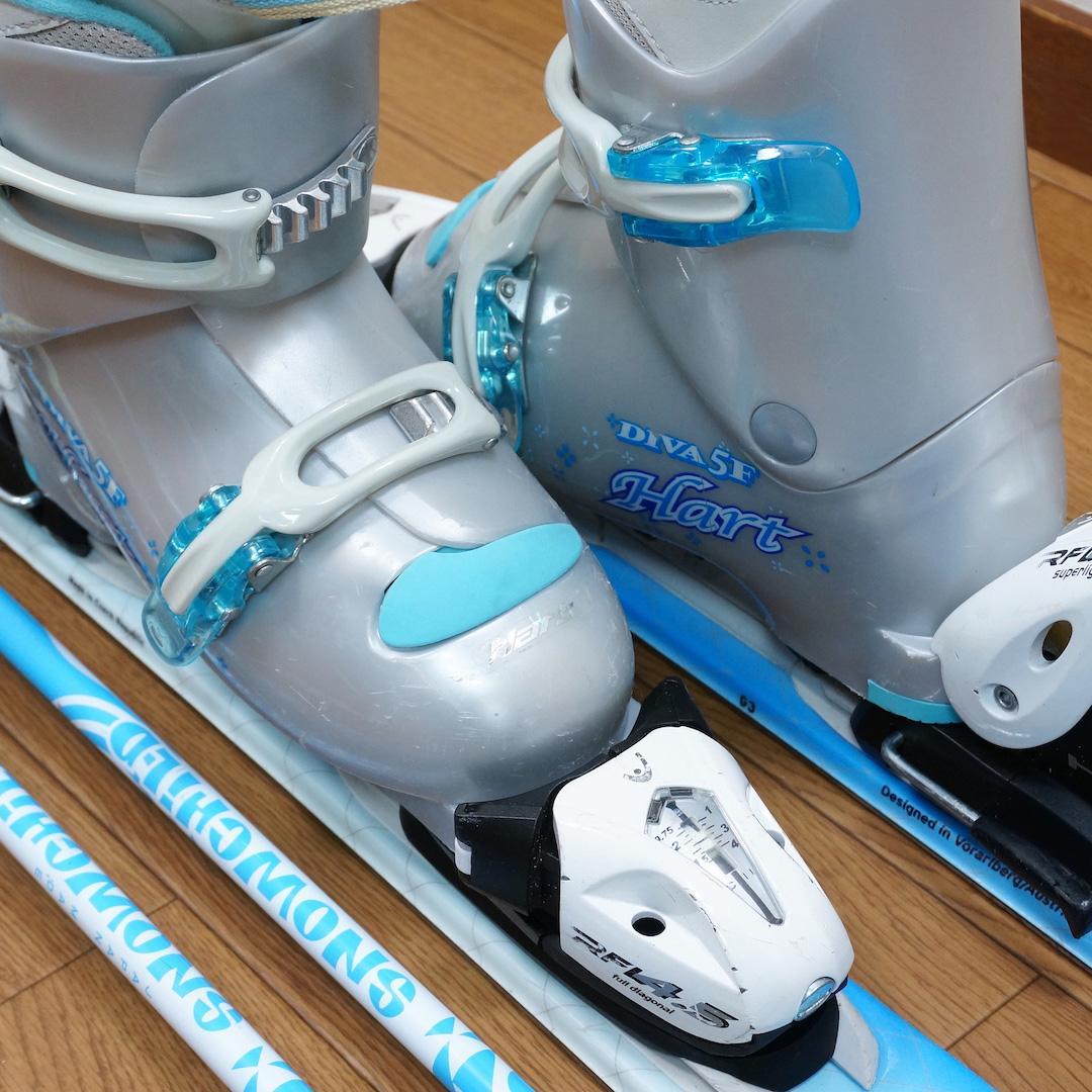 メンテ済 117cm 靴21cm HEAD カービングスキーセット (120