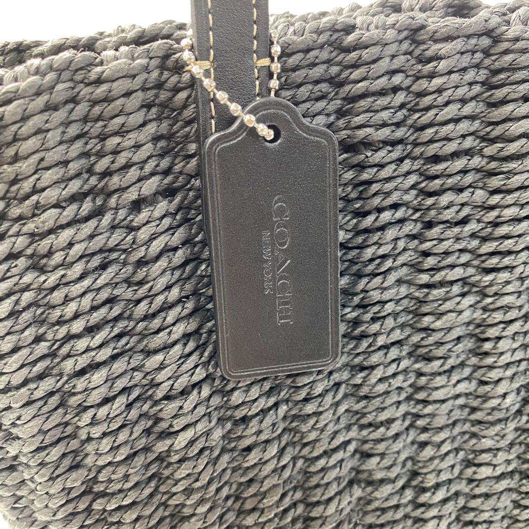 未使用 コーチcoach スモール ストロー トート カゴバッグ CQ785.