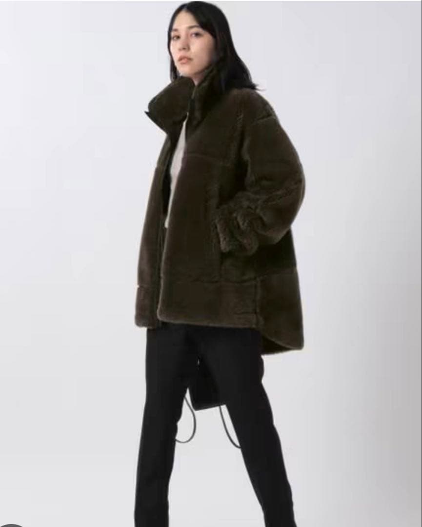 Chaosカオス ウール ボアブルゾン　ブラウン23aw