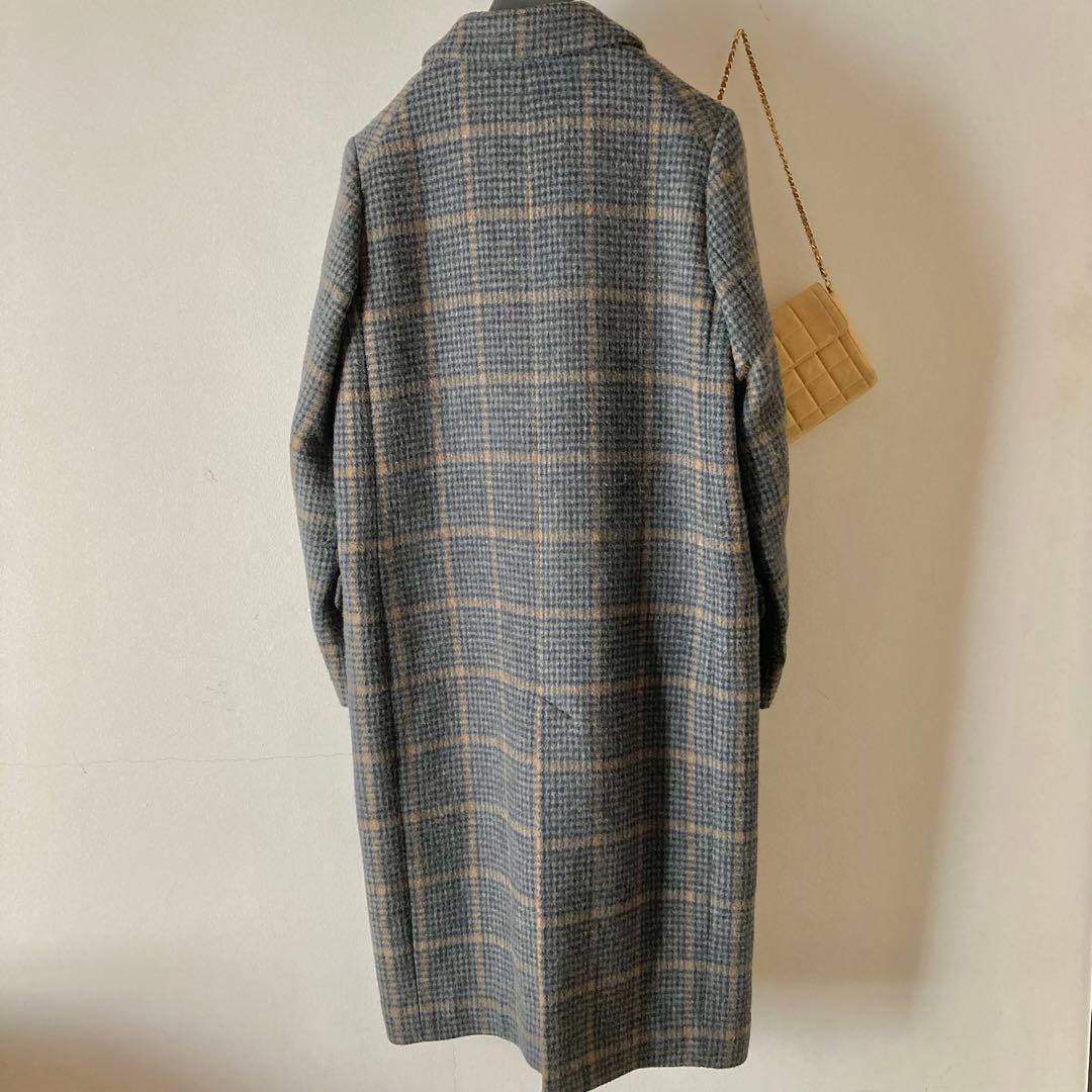 フレームワーク＊上質起毛感ウール チェックチェスターコート 5万＊