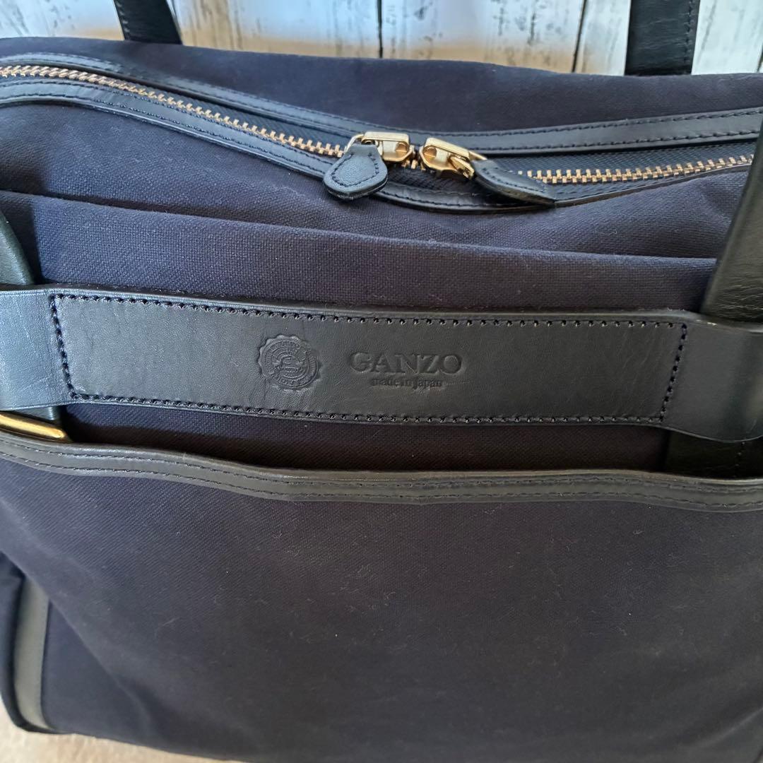 美品　GANZO CB1 スクエアボストンバッグ　ネイビー