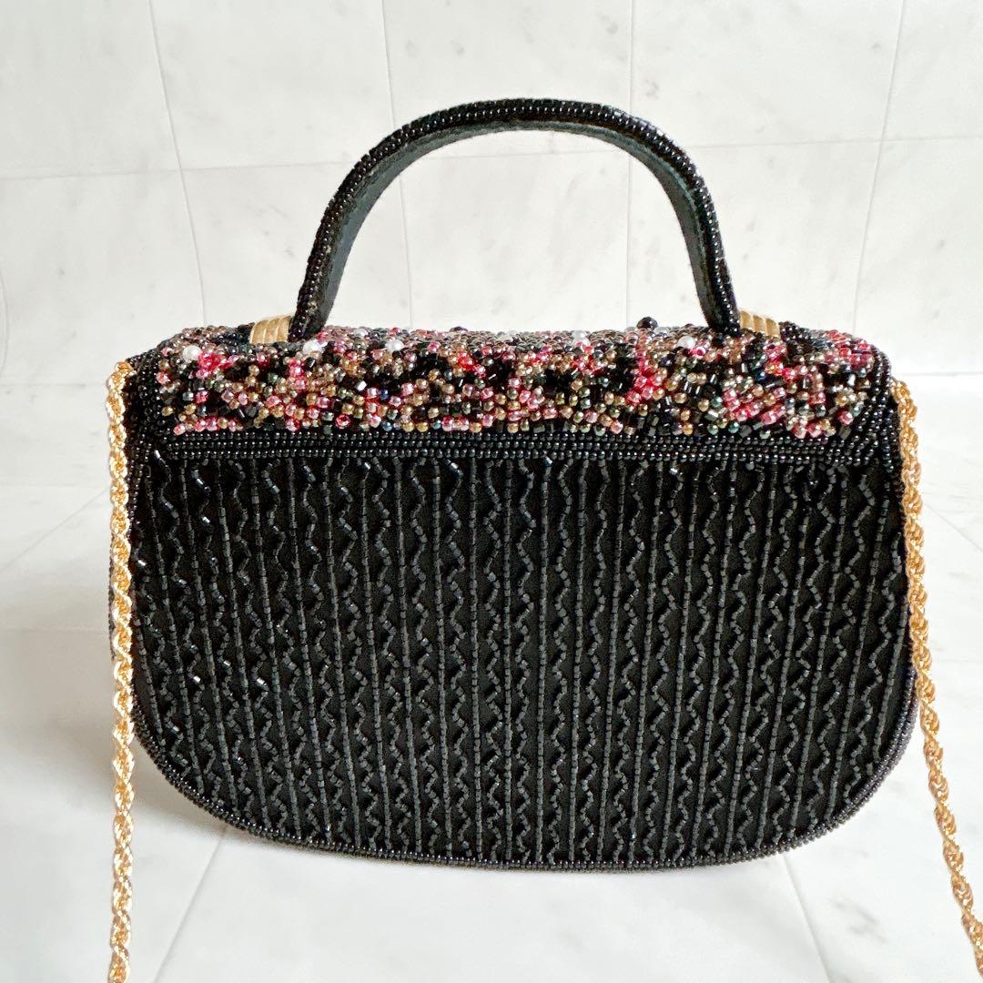 【美品】LUMY はしもと 皇室御用達 ビーズバッグ パーティーバッグ 2way